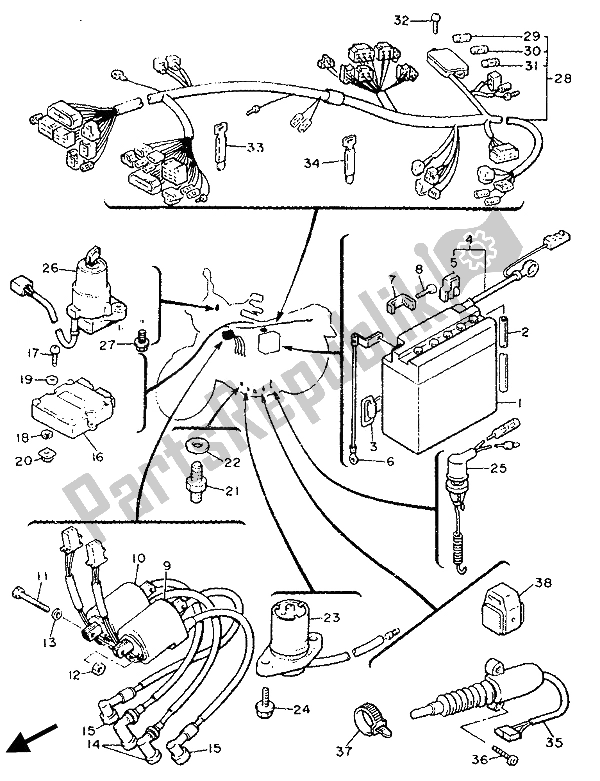 Toutes les pièces pour le électrique 2 du Yamaha XJ 900 1990