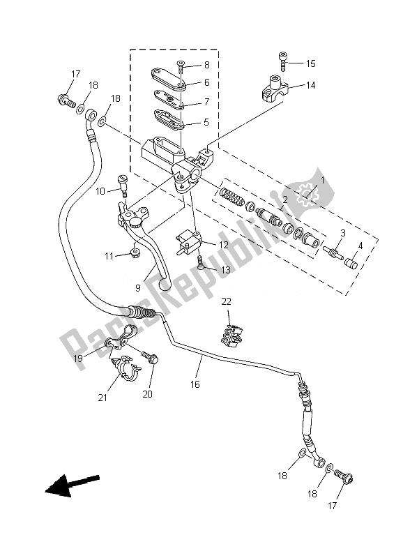 Tutte le parti per il Pompa Freno Anteriore 2 del Yamaha XT 1200Z 2010