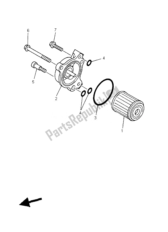 Tutte le parti per il Filtro Olio del Yamaha WR 450F 2007