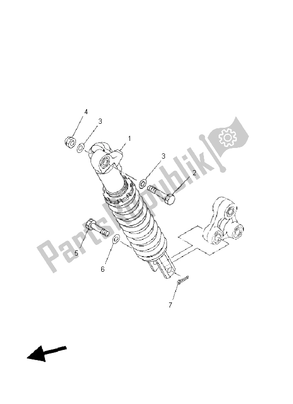 All parts for the Rear Suspension of the Yamaha YFZ 450 SE 2008