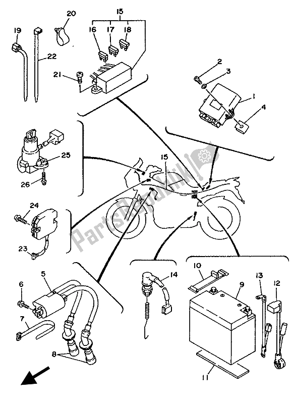 Tutte le parti per il Elettrico 1 del Yamaha TDM 850 1993