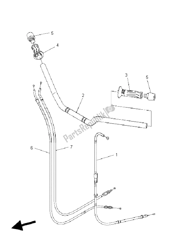 All parts for the Steering Handle & Cable of the Yamaha FZ6 Sahg 600 2009