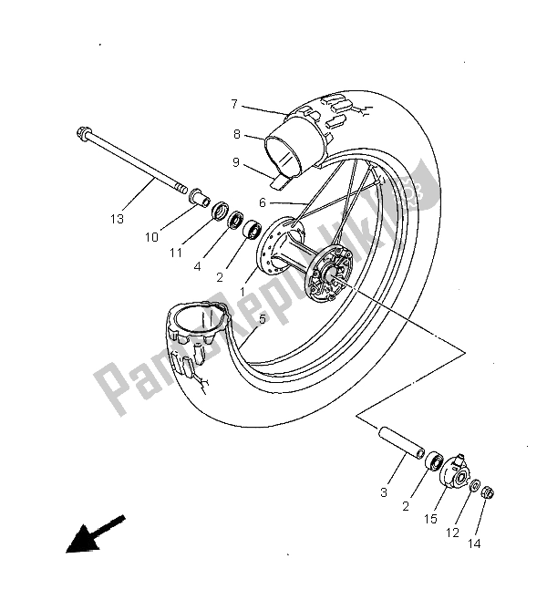 Toutes les pièces pour le Roue Avant du Yamaha TW 125 1999