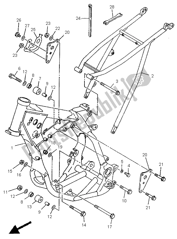 Toutes les pièces pour le Cadre du Yamaha YZ 125 LC 1995