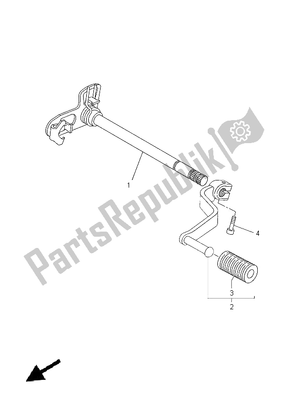 All parts for the Shift Shaft of the Yamaha MT 03 660 2012