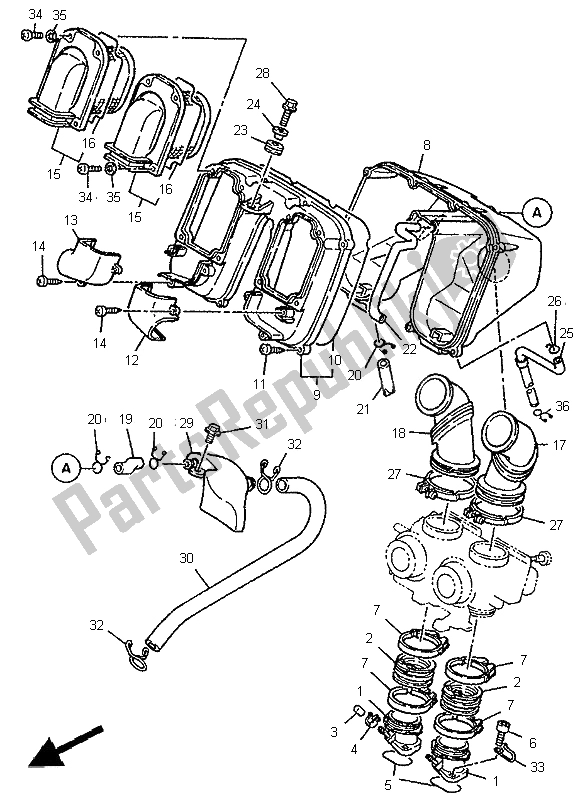 Todas as partes de Ingestão do Yamaha XTZ 750 Super Tenere 1995