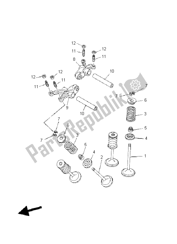 All parts for the Valve of the Yamaha XT 660X 2011