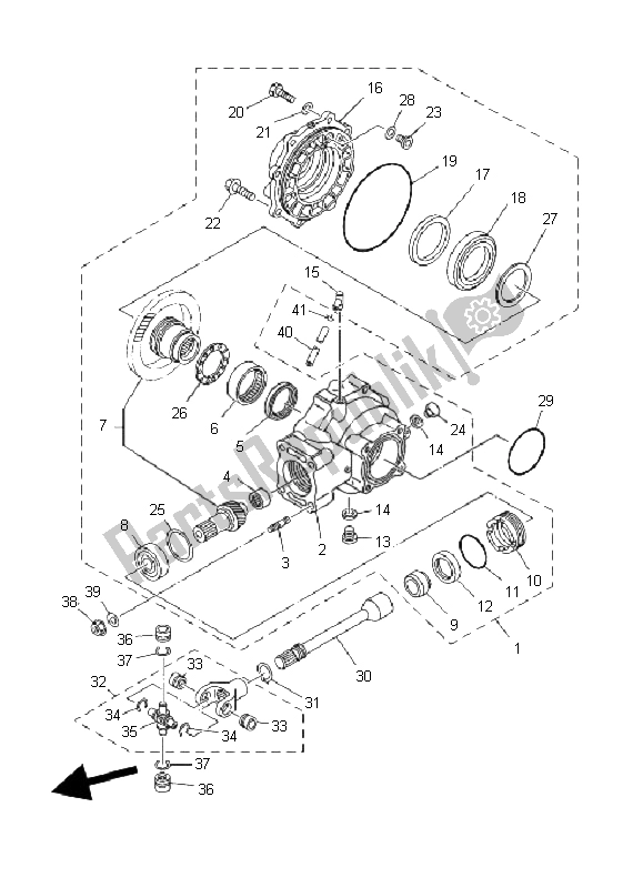 Toutes les pièces pour le Arbre De Transmission du Yamaha YFM 350 Grizzly 2X4 2008