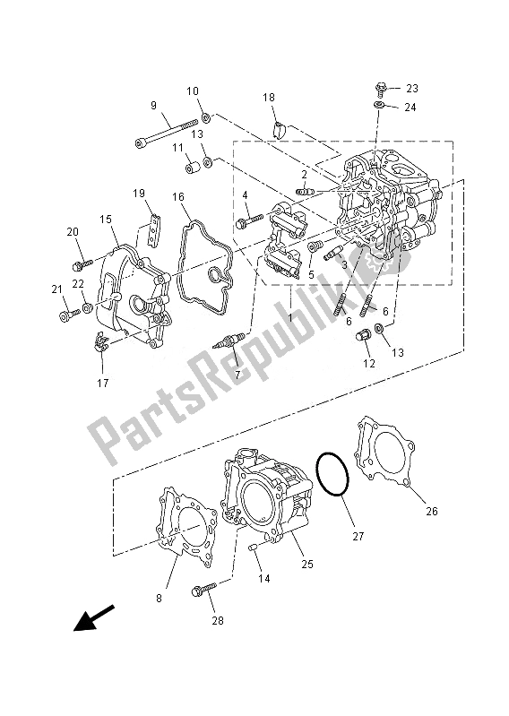 Tutte le parti per il Cilindro del Yamaha YP 400R 2013