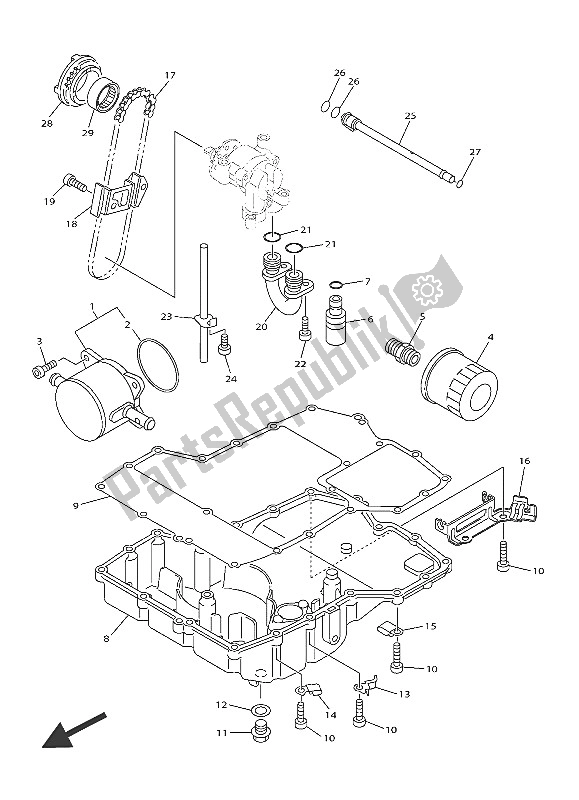 All parts for the Oil Cooler of the Yamaha FJR 1300 AE 2016