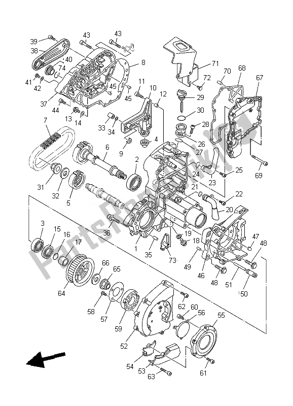 All parts for the Middle Drive Gear of the Yamaha XV 1900A Midnight Star 2007