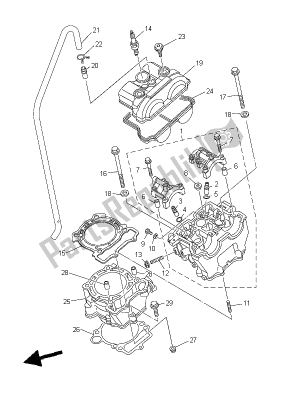 Alle onderdelen voor de Cilinder van de Yamaha YZ 250F 2009