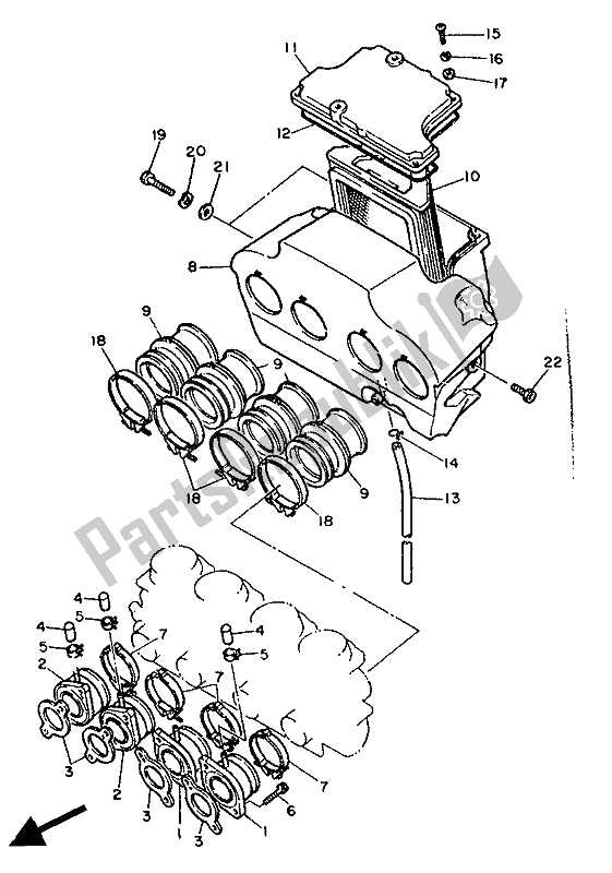 Tutte le parti per il Presa del Yamaha FZ 600 1988