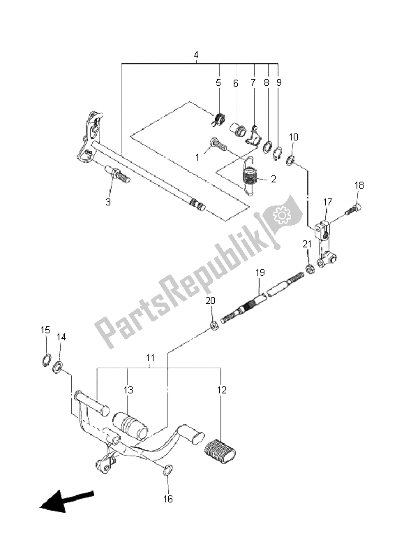 Wszystkie części do Wa? Ek Zmiany Biegów Yamaha XVS 1300A Midnight Star 2008