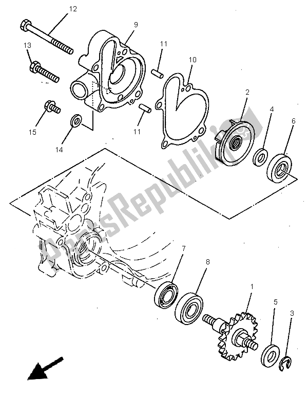 Todas las partes para Bomba De Agua de Yamaha YZ 125 1998