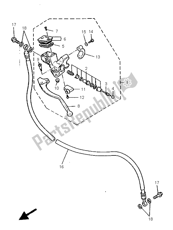 Tutte le parti per il Pompa Freno Anteriore 2 del Yamaha YZF 1000R Thunderace 1997