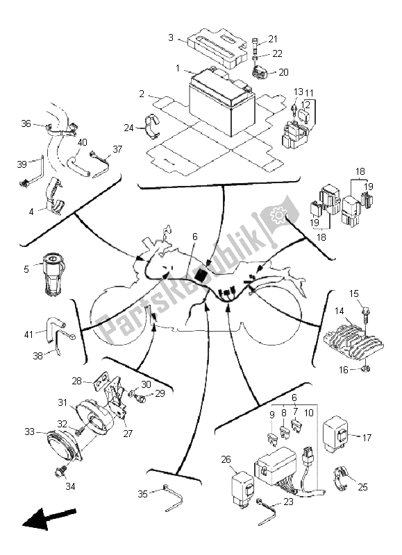 All parts for the Electrical 2 of the Yamaha VMX 17 1700 2011