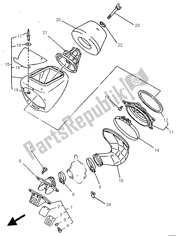 Tutte le parti per il Presa del Yamaha YZ 80 LW 1998