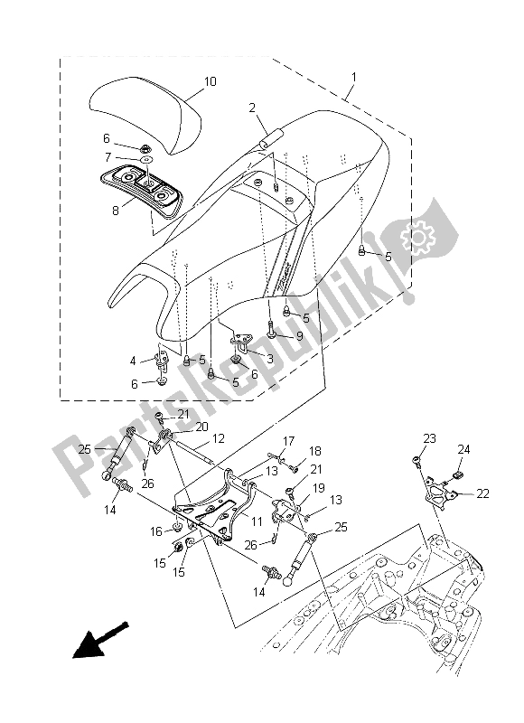 All parts for the Seat of the Yamaha XP 500A Dnms 2015