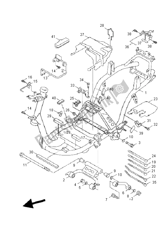 Tutte le parti per il Telaio del Yamaha NXC 125 EA Cygnus X 2010