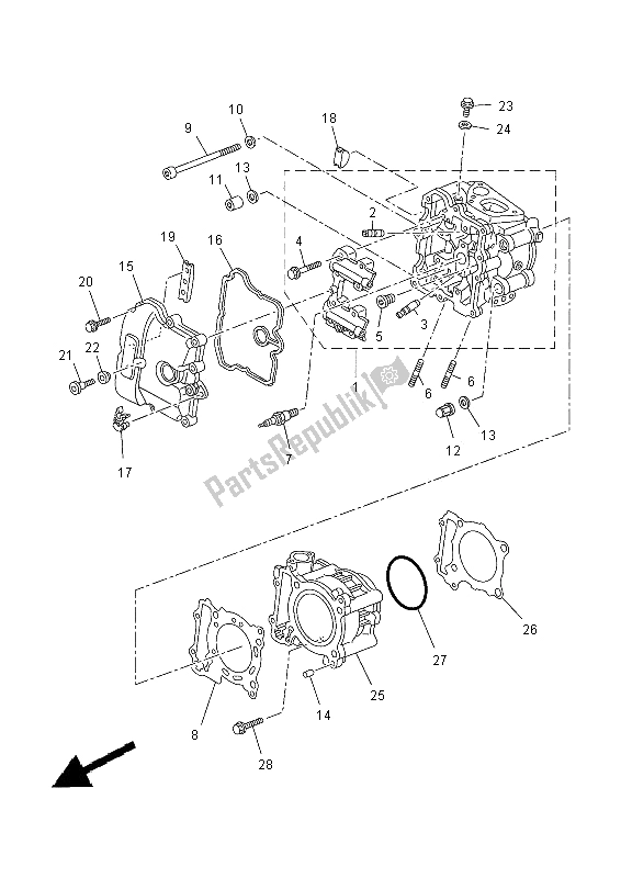 Toutes les pièces pour le Cylindre du Yamaha YP 400R 2014