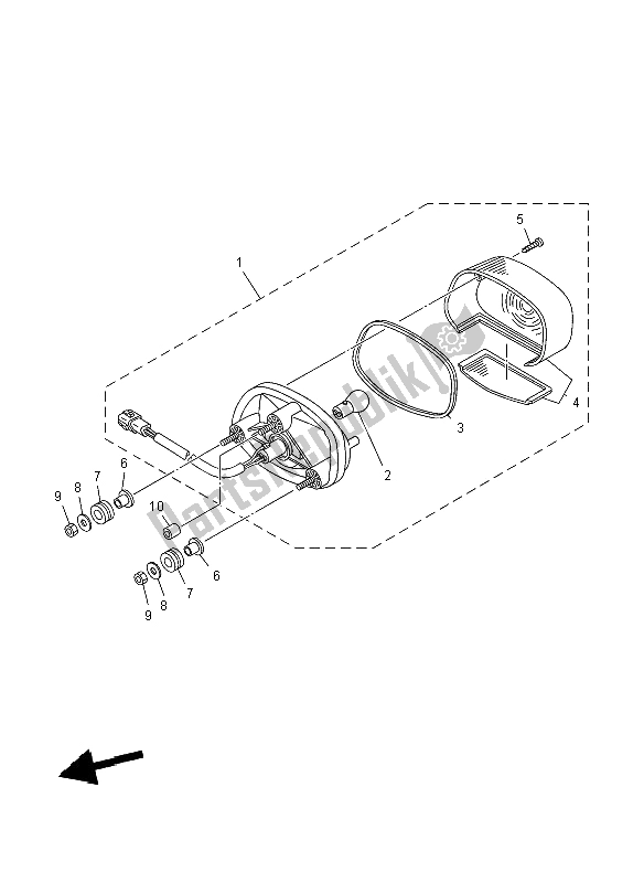 Tutte le parti per il Fanale Posteriore del Yamaha YFM 350R 2012