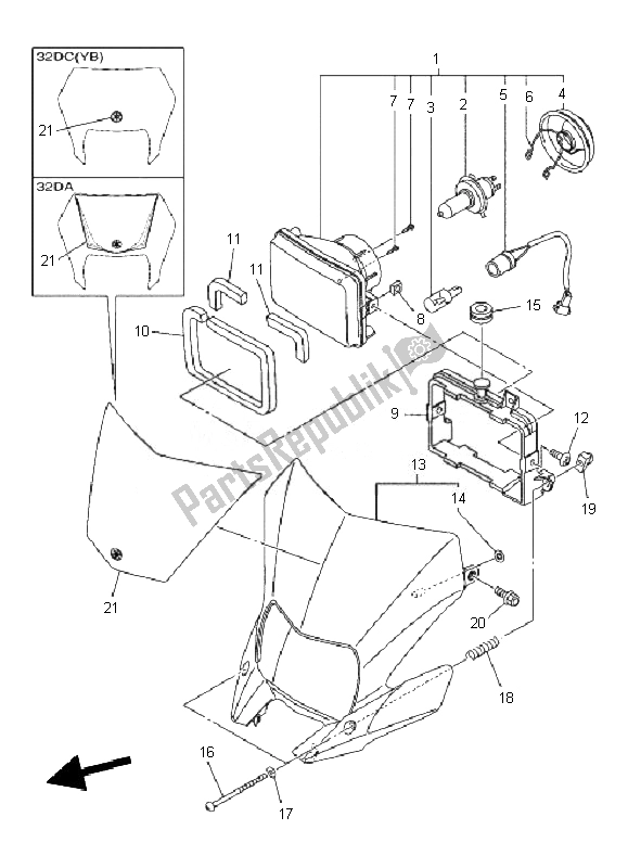 Tutte le parti per il Faro del Yamaha WR 250X 2010