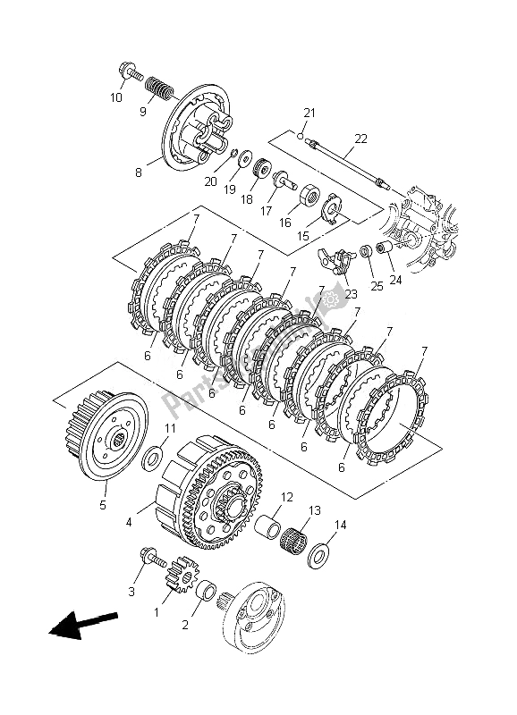 Todas as partes de Embreagem do Yamaha YZ 125 2007