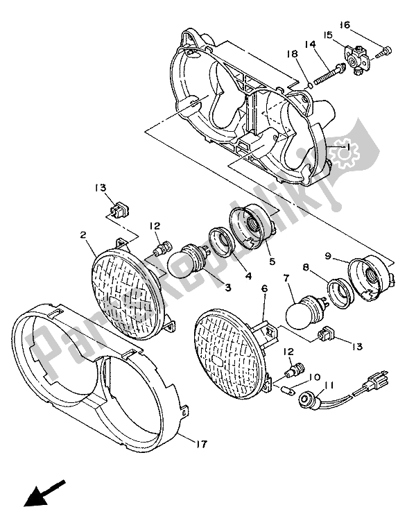 Tutte le parti per il Alternate (faro) (per Esso) del Yamaha XTZ 750 Supertenere 1993