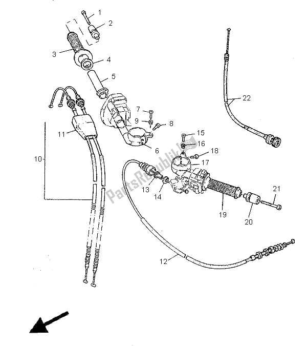 Tutte le parti per il Maniglia E Cavo Dello Sterzo del Yamaha SZR 660 1995