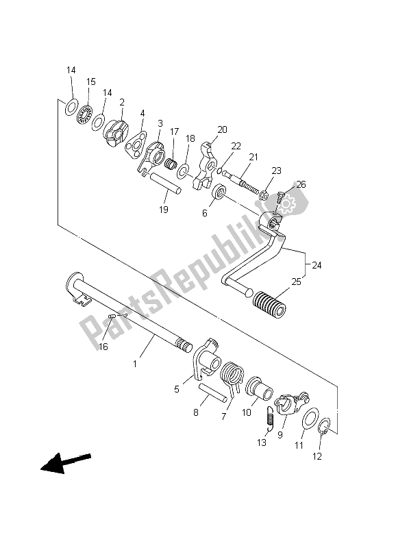 Tutte le parti per il Albero Del Cambio del Yamaha TT R 110E 2011