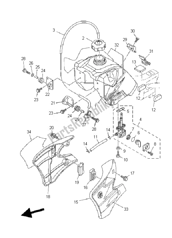 Toutes les pièces pour le Réservoir D'essence du Yamaha TT R 90E 2007