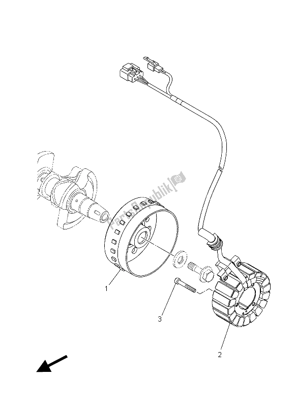 Alle onderdelen voor de Generator van de Yamaha MT 09 900 2015