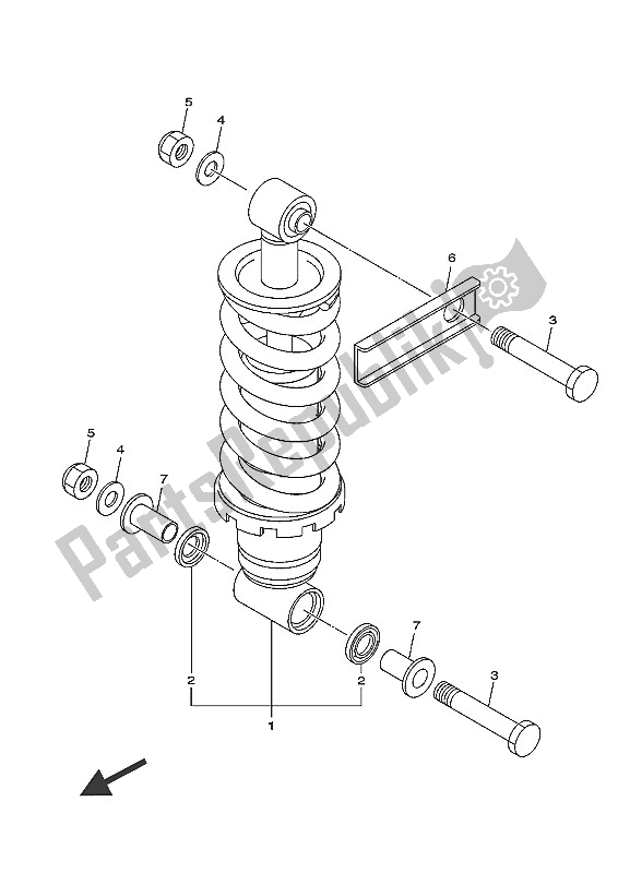 All parts for the Rear Suspension of the Yamaha XJ6 SA 600 2016
