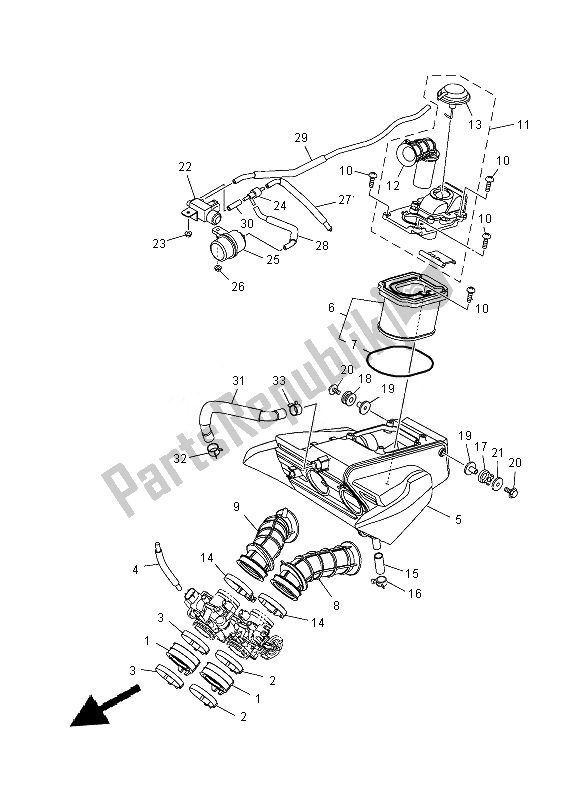 Wszystkie części do Wlot Yamaha MT 07A 700 2014