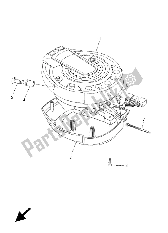 All parts for the Meter of the Yamaha FZ6 NS 600 2005