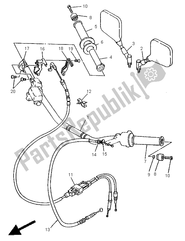 Toutes les pièces pour le Poignée Et Câble De Direction du Yamaha TDR 125 1998