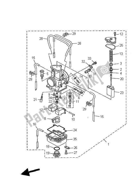 Todas las partes para Carburador de Yamaha YZ 125 2002