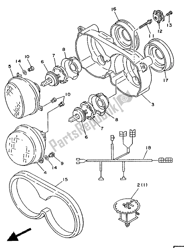 All parts for the Alternate (meter & Headlight) (for Uk) of the Yamaha TDM 850 1994