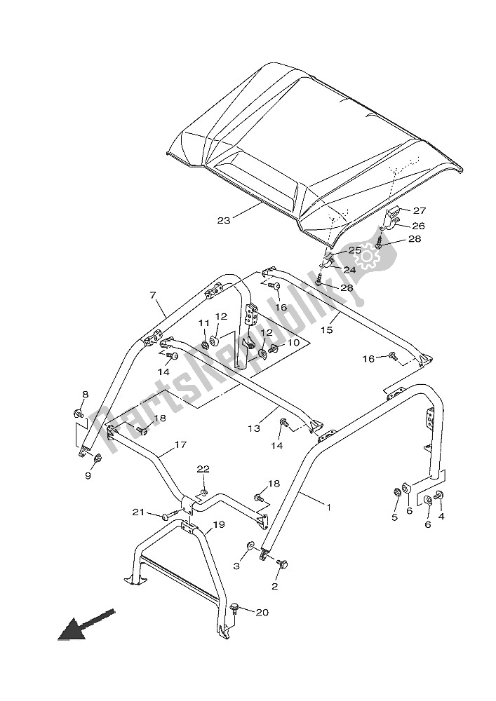 All parts for the Guard 2 of the Yamaha YXE 700E 2016