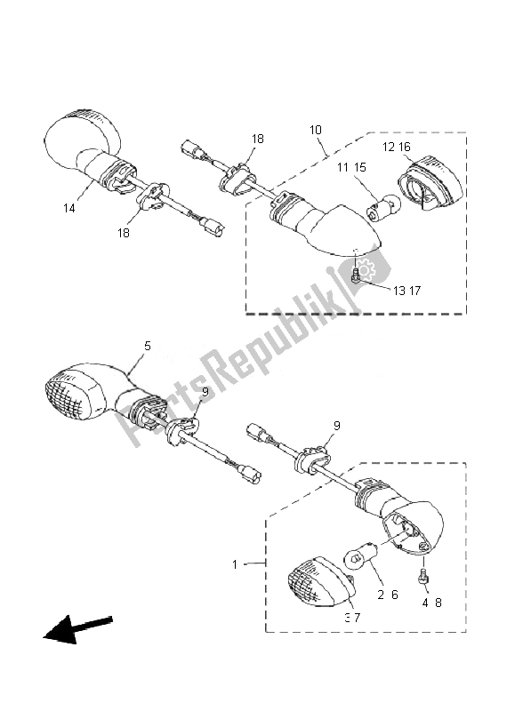 Toutes les pièces pour le Lumière Clignotante du Yamaha TDM 900A 2010