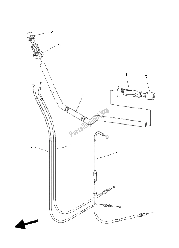 Alle onderdelen voor de Stuurhendel En Kabel van de Yamaha FZ6 SHG 600 2009