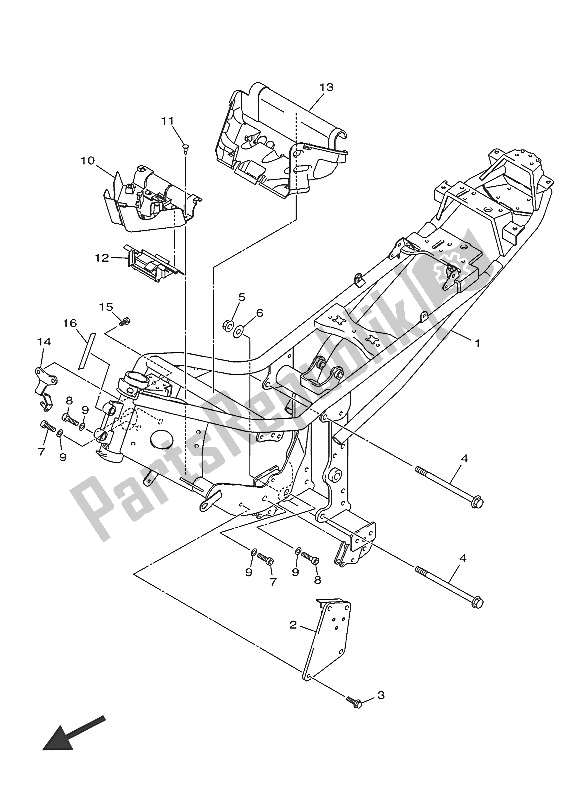 Todas las partes para Marco de Yamaha XJ6F 600 2016