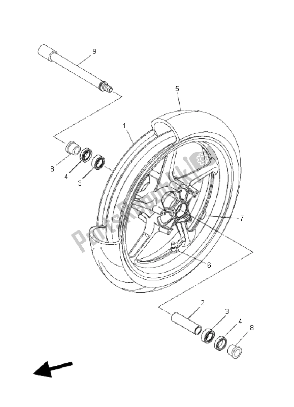 Tutte le parti per il Ruota Anteriore del Yamaha FZ1 S Fazer 1000 2006