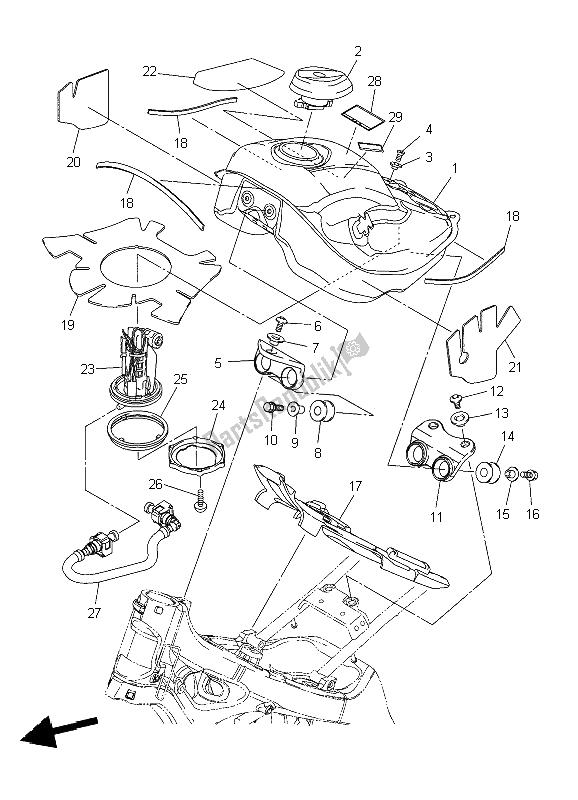 Tutte le parti per il Serbatoio Di Carburante del Yamaha WR 250X 2009