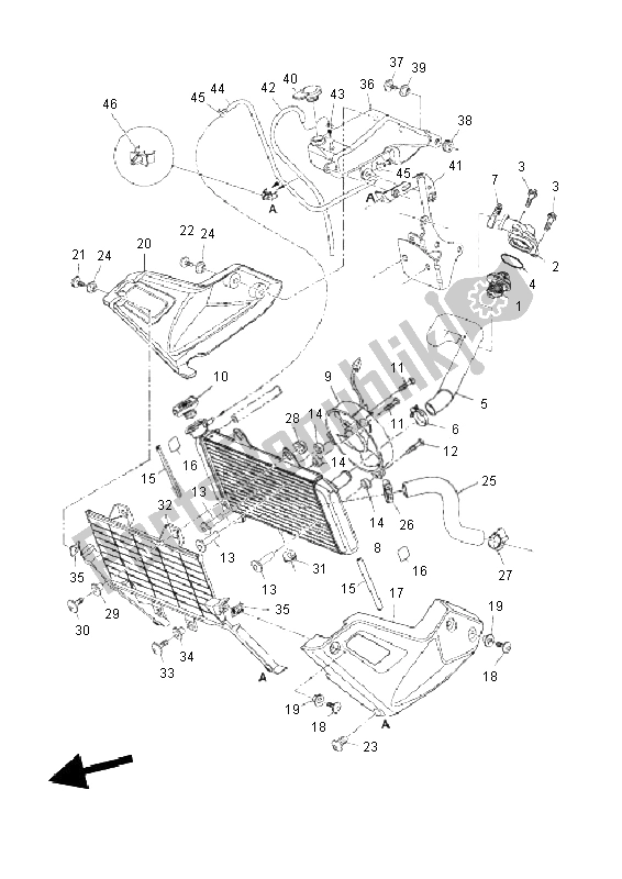 Alle onderdelen voor de Radiator Slang van de Yamaha XT 660Z Tenere 2011