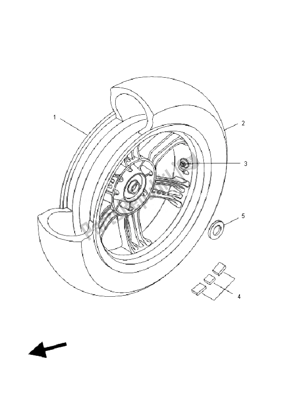 Toutes les pièces pour le Roue Arrière du Yamaha VP 125 X City 2010