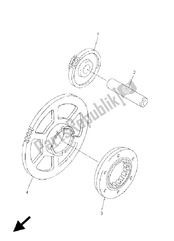 All parts for the Starter of the Yamaha FZ6 S 600 2005