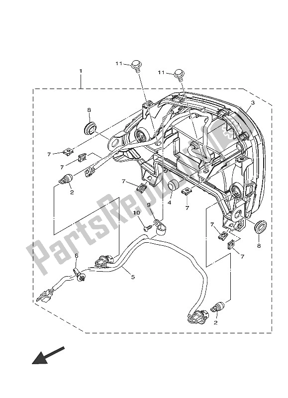 Alle onderdelen voor de Achterlicht van de Yamaha MW 125A 2016