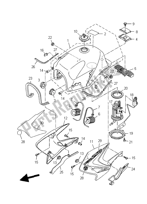 Todas las partes para Depósito De Combustible de Yamaha YBR 250 2007